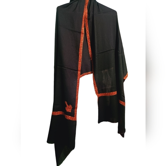 Cashmere pashmina hasidar stole handmade needle work - Picture 2 of 3